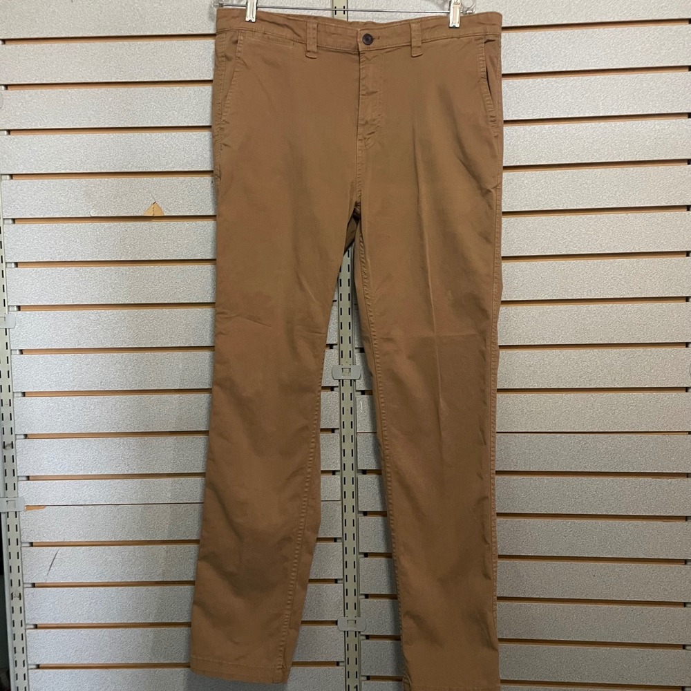 George Mens Slim Straight Twill Chinos Khakis Pants Trailblazer Brown 36x34‎